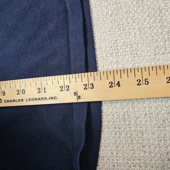 Navy Blue Whimsy Goth Ruffle Statement Sleeve with Swiss Dot Top L - Picture 8 of 10